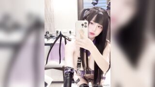 台灣巨乳Coser福利姬「okitarinka01」OF私拍 阿黑顏少女願做主人的小貓咪-07